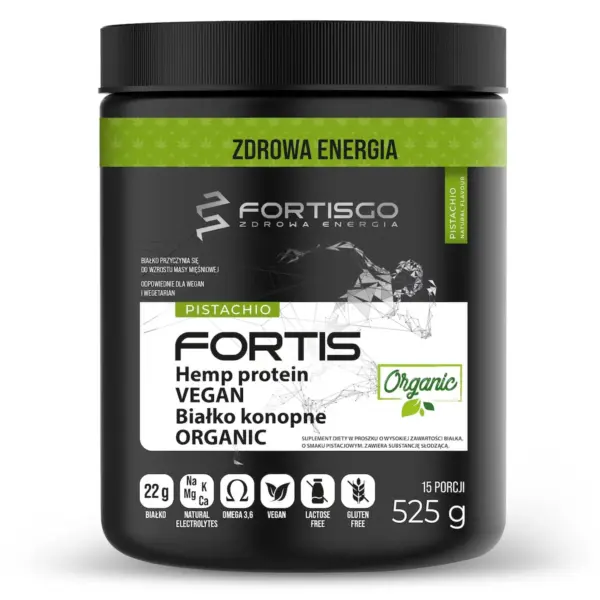 Białko konopne ORGANIC HEMP FORTIS WEGAN Pistacja