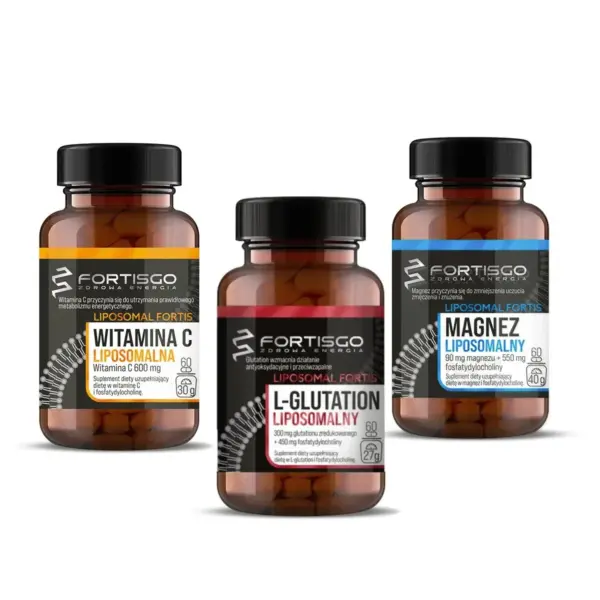 Zestaw produktów liposomalnych FORTIS - magnez, witamina C, glutation